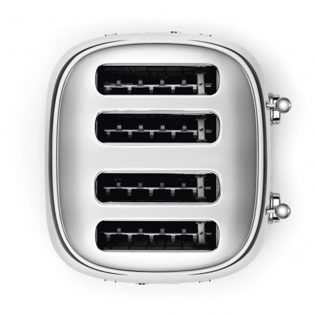 Prăjitor de pâine SMEG 50's Style TSF03SSEU, 2000 W, 4 felii, 6 niveluri, Tava pentru firimituri, Cablu integrat, Oțel inoxidabil, Argintiu