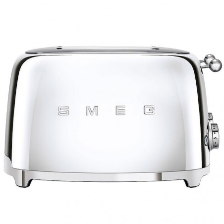 Prăjitor de pâine SMEG 50's Style TSF03SSEU, 2000 W, 4 felii, 6 niveluri, Tava pentru firimituri, Cablu integrat, Oțel inoxidabil, Argintiu