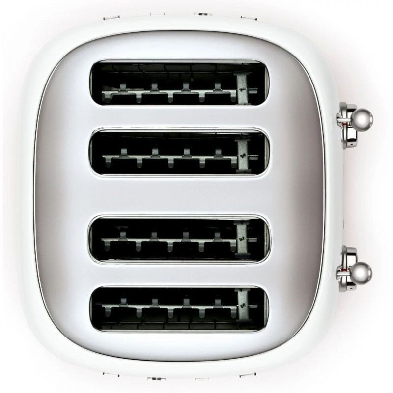 Prăjitor de pâine SMEG 50's Style TSF03WHEU, 2000 W, 4 felii, 6 niveluri, Tava pentru firimituri, Cablu integrat, Oțel inoxidabil, Alb