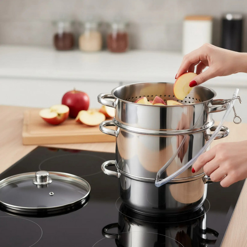 Extractor de suc Klausberg KB 9032, 28 cm, 8 litri, 4 piese, pentru plite cu inducție, din oțel inoxidabil