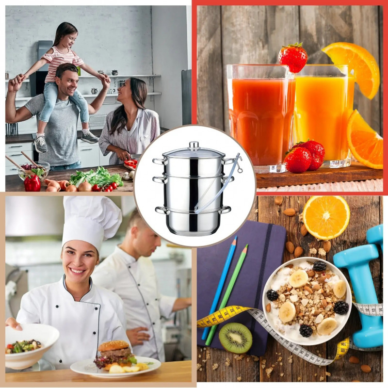 Extractor de suc Klausberg KB 9032, 28 cm, 8 litri, 4 piese, pentru plite cu inducție, din oțel inoxidabil