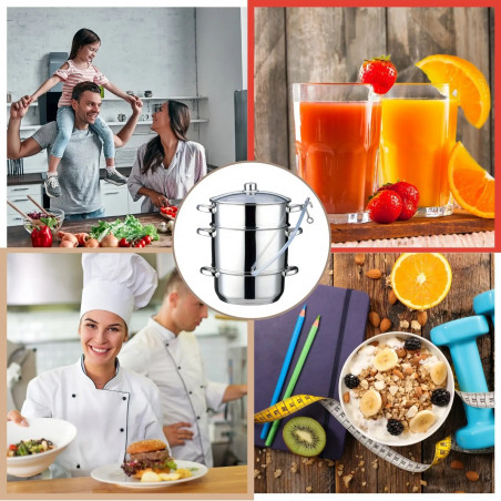 Extractor de suc Klausberg KB 9032, 28 cm, 8 litri, 4 piese, pentru plite cu inducție, din oțel inoxidabil