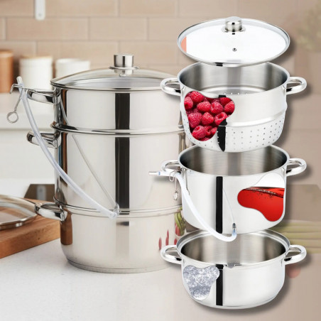 Extractor de suc Klausberg KB 9032, 28 cm, 8 litri, 4 piese, pentru plite cu inducție, din oțel inoxidabil
