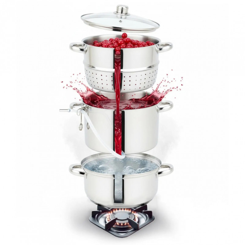 Extractor de suc Klausberg KB 9032, 28 cm, 8 litri, 4 piese, pentru plite cu inducție, din oțel inoxidabil