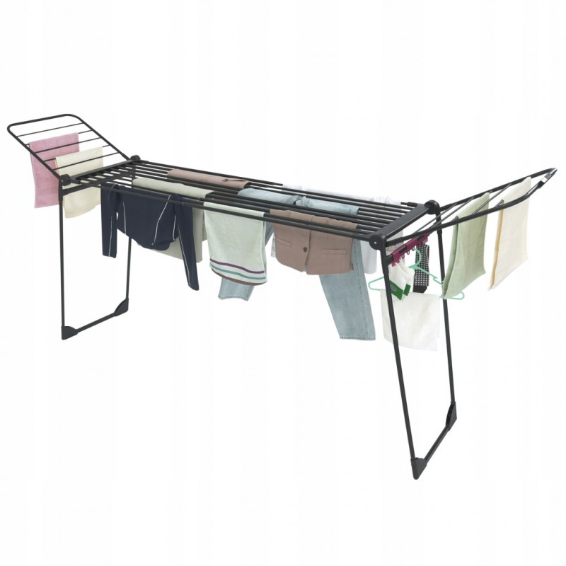 Uscător de rufe Kinghoff KH 2045, 30 m, până la 25 kg, pliabil, oțel, negru