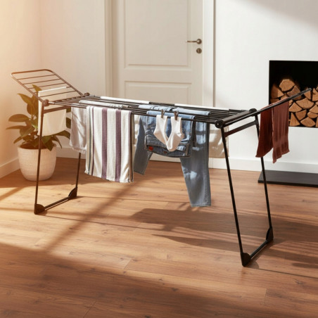 Uscător de rufe Kinghoff KH 2045, 30 m, până la 25 kg, pliabil, oțel, negru