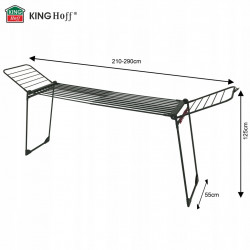 Uscător de rufe Kinghoff KH 2045, 30 m, până la 25 kg, pliabil, oțel, negru
