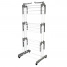 Uscător de rufe Kinghoff KH 2044, 30 m, până la 30 kg, 3 niveluri, roți, oțel, alb/gri