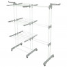 Uscător de rufe Kinghoff KH 2044, 30 m, până la 30 kg, 3 niveluri, roți, oțel, alb/gri
