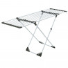 Uscător de rufe pliabil Kinghoff KH 2042, 20 m, până la 20 kg, lungime reglabilă, capete antiderapante, alb/negru