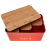 Set de cutii pentru pâine cu recipiente Kinghoff KH 1085, 4 buc., email, bambus/oțel, roșu