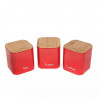 Set de cutii pentru pâine cu recipiente Kinghoff KH 1085, 4 buc., email, bambus/oțel, roșu