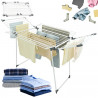 Uscător de rufe pliabil Kinghoff KH 2041, 25 m, până la 20 kg, capete antiderapante, oțel, alb/gri