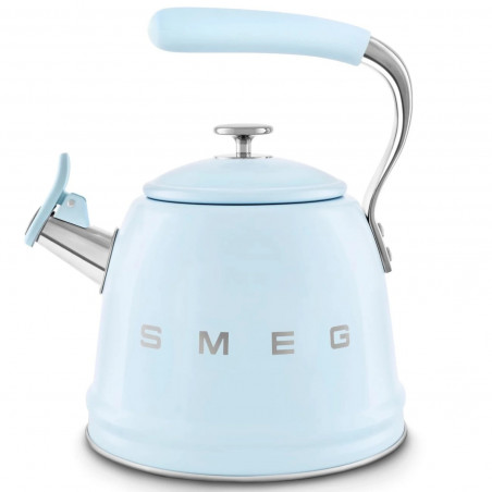 Ceainic cu fluier Smeg CKLW2001PB, 2,3 l, Inducție, Mâner care nu se încălzește, Oțel, Albastru pastel