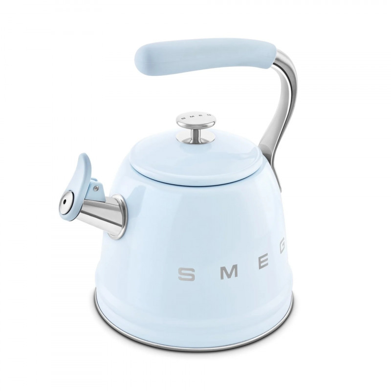 Ceainic cu fluier Smeg CKLW2001PB, 2,3 l, Inducție, Mâner care nu se încălzește, Oțel, Albastru pastel