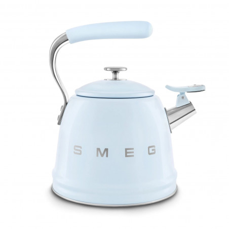 Ceainic cu fluier Smeg CKLW2001PB, 2,3 l, Inducție, Mâner care nu se încălzește, Oțel, Albastru pastel