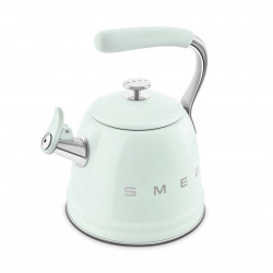Ceainic cu fluier Smeg CKLW2001PG, 2,3 l, pentru plite cu inducție, mâner care nu se încălzește, oțel, verde pastel