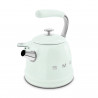 Ceainic cu fluier Smeg CKLW2001PG, 2,3 l, pentru plite cu inducție, mâner care nu se încălzește, oțel, verde pastel
