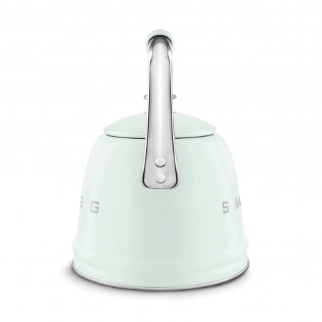 Ceainic cu fluier Smeg CKLW2001PG, 2,3 l, pentru plite cu inducție, mâner care nu se încălzește, oțel, verde pastel
