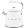 Ceainic cu fluier Smeg CKLW2001WH, 2,3 l, pentru plite cu inducție, mâner care nu se încălzește, oțel, alb