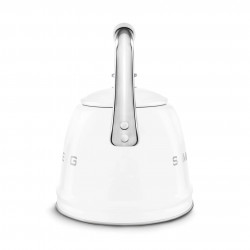 Ceainic cu fluier Smeg CKLW2001WH, 2,3 l, pentru plite cu inducție, mâner care nu se încălzește, oțel, alb