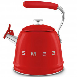 Ceainic cu fluier Smeg CKLW2001RD, 2,3 l, Inducție, Mâner care nu se încălzește, Oțel, Roșu