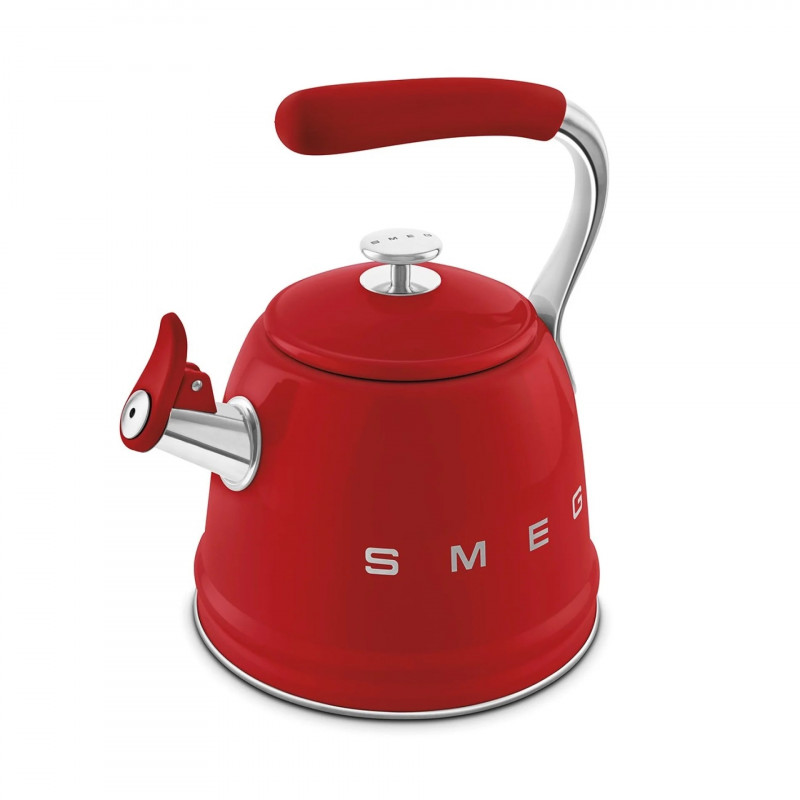 Ceainic cu fluier Smeg CKLW2001RD, 2,3 l, Inducție, Mâner care nu se încălzește, Oțel, Roșu