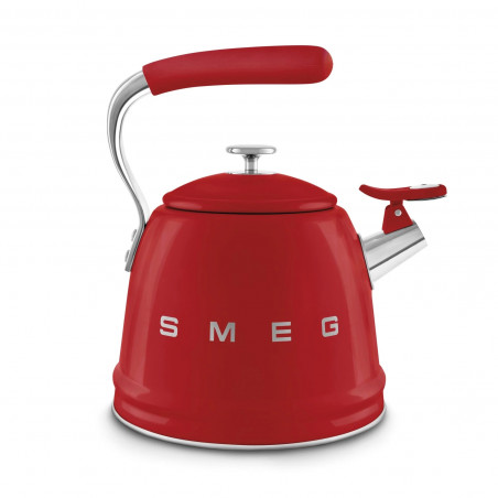 Ceainic cu fluier Smeg CKLW2001RD, 2,3 l, Inducție, Mâner care nu se încălzește, Oțel, Roșu
