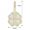 Tigaie cu 4 compartimente Klausberg KB 7819, 19 cm, în formă de inimă, acoperire marmorată, compatibilă cu plitele cu inducție, bej