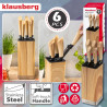 Set de cuțite de bucătărie Klausberg KB 9035, 6 piese, oțel inoxidabil, suport, maro