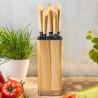 Set de cuțite de bucătărie Klausberg KB 9035, 6 piese, oțel inoxidabil, suport, maro