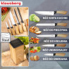Set de cuțite de bucătărie Klausberg KB 9035, 6 piese, oțel inoxidabil, suport, maro