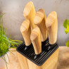 Set de cuțite de bucătărie Klausberg KB 9035, 6 piese, oțel inoxidabil, suport, maro