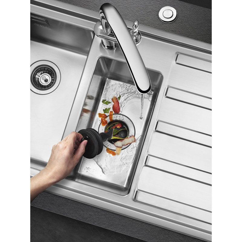 Tocător de deșeuri alimentare/Porc Smeg KITFD100, 375 W, 1 HP, Pentru chiuvete cu sifon de 9 cm, Protecție anticorozivă, Negru/Inox