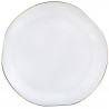 Set de masă Kinghoff KH 2037, 18 piese, pentru 6 persoane, sticlă opală, margine aurie, alb