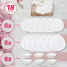 Set de masă Kinghoff KH 2036, 18 piese, pentru 6 persoane, sticlă opală, margine aurie, alb