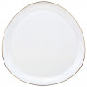 Set de masă Kinghoff KH 2036, 18 piese, pentru 6 persoane, sticlă opală, margine aurie, alb