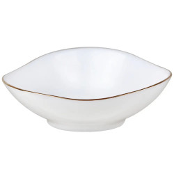 Set de masă Kinghoff KH 2036, 18 piese, pentru 6 persoane, sticlă opală, margine aurie, alb