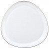 Set de masă Kinghoff KH 2036, 18 piese, pentru 6 persoane, sticlă opală, margine aurie, alb