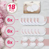 Set de masă Kinghoff KH 2035, 18 piese, pentru 6 persoane, sticlă opală, motiv floral, alb