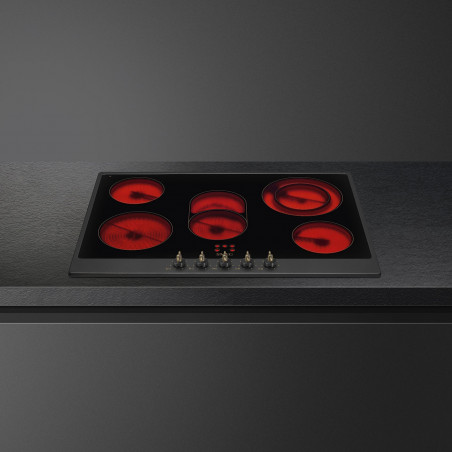 Plită vitroceramică de încastrare Smeg P875AO, 8600 W, 6 trepte, 5 zone, Oprire automată în caz de supraîncălzire, Indicator de căldură reziduală, Antracit