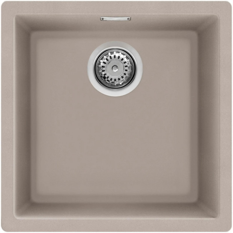 Chiuvetă de bucătărie pentru montare sub blat SMEG Quadra VZP45DV, 45 cm, antibacteriană, rezistentă la zgârieturi și la razele UV, gri porumbel