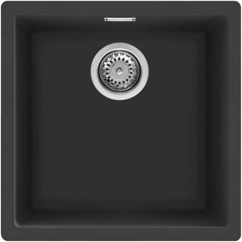 Chiuvetă de bucătărie pentru montare sub blat SMEG Quadra VZP45N, 45 cm, antibacteriană, rezistentă la zgârieturi și la razele UV, negru