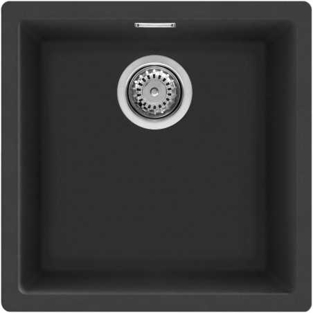Chiuvetă de bucătărie pentru montare sub blat SMEG Quadra VZP45N, 45 cm, antibacteriană, rezistentă la zgârieturi și la razele UV, negru