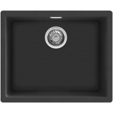 Chiuvetă de bucătărie pentru montare sub blat SMEG Quadra VZP56N, 56 cm, antibacteriană, rezistentă la zgârieturi și la razele UV, negru