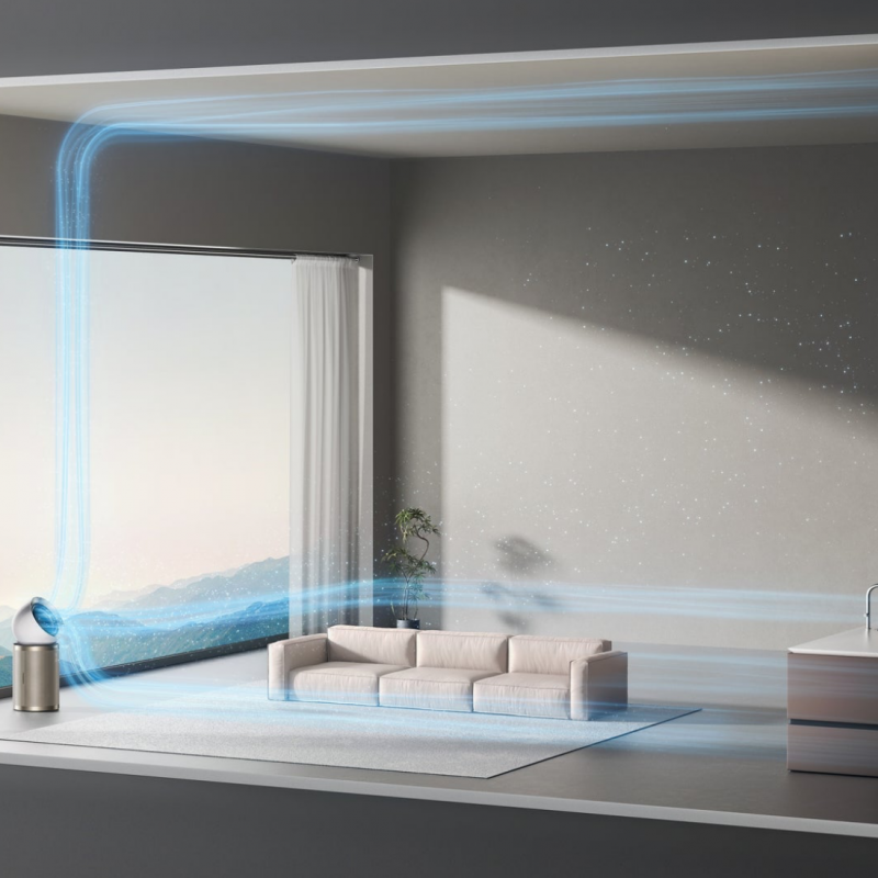 La mâna a doua: Purificator de aer Dreame AirPursue PM20 CVF14A, 48 m², funcții automate, încălzire, sterilizare cu plasmă și UVC, TVOC, LCD, HEPA, alb/bronz