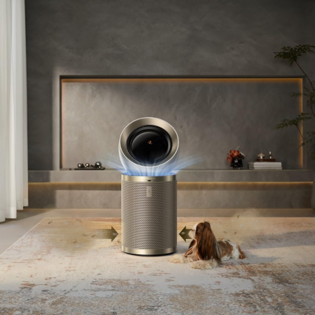 La mâna a doua: Purificator de aer Dreame AirPursue PM20 CVF14A, 48 m², funcții automate, încălzire, sterilizare cu plasmă și UVC, TVOC, LCD, HEPA, alb/bronz