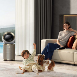 La mâna a doua: Purificator de aer Dreame AirPursue PM20 CVF14A, 48 m², funcții automate, încălzire, sterilizare cu plasmă și UVC, TVOC, LCD, HEPA, alb/bronz