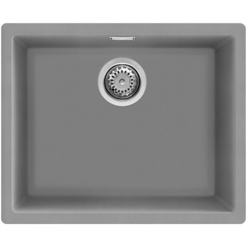 Chiuvetă de bucătărie pentru montare sub blat SMEG Quadra VZP56CT, 56 cm, antibacteriană, rezistentă la zgârieturi și la razele UV, gri