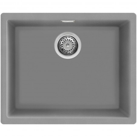 Chiuvetă de bucătărie pentru montare sub blat SMEG Quadra VZP56CT, 56 cm, antibacteriană, rezistentă la zgârieturi și la razele UV, gri